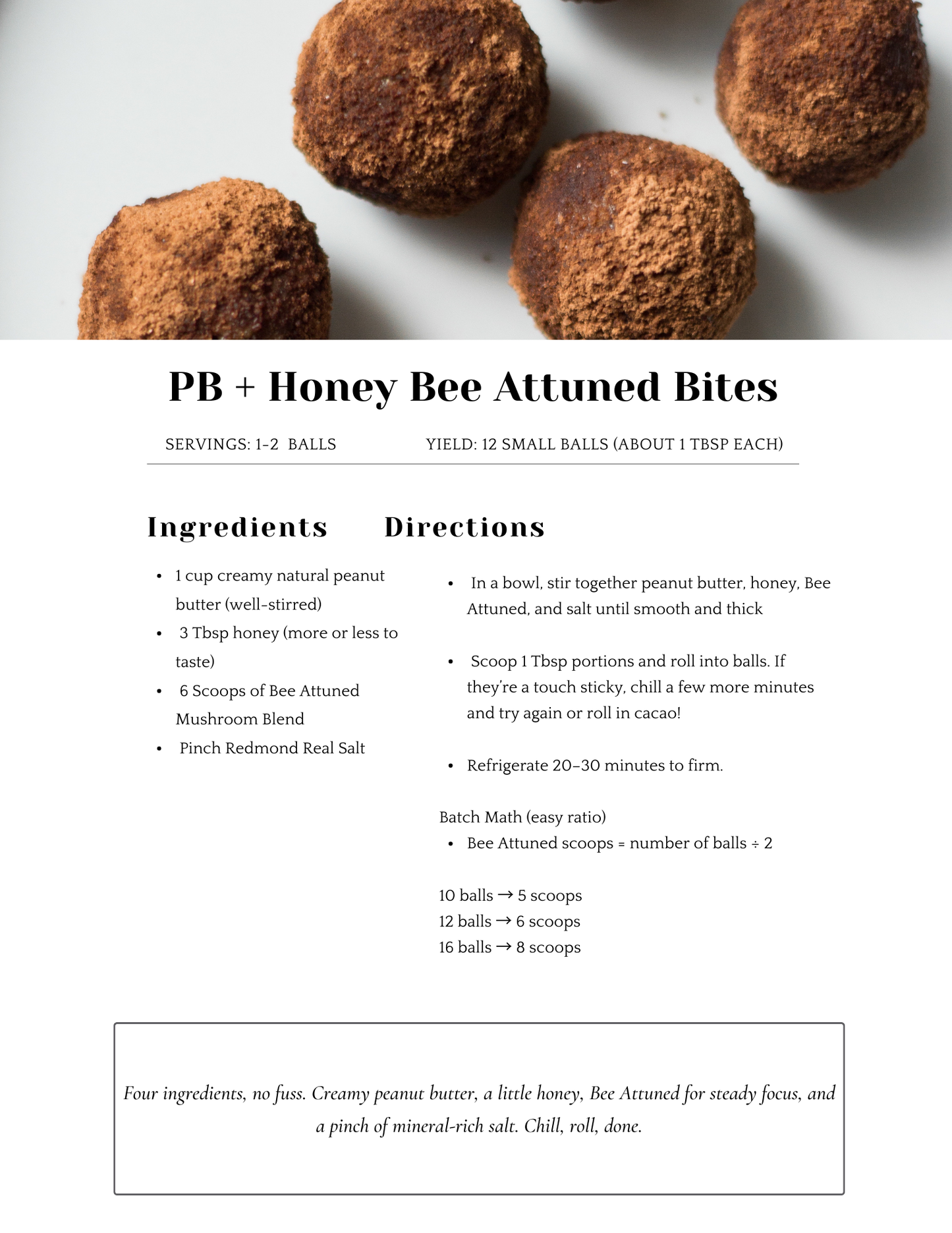 Bee Attuned Mushroom Blend Recipe (E-Book)